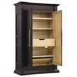 Bowery Hill Bar-Pull Wardrobe with Hidden Storage in Black Wood