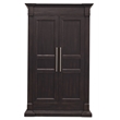 Bowery Hill Bar-Pull Wardrobe with Hidden Storage in Black Wood