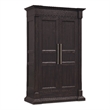 Bowery Hill Bar-Pull Wardrobe with Hidden Storage in Black Wood