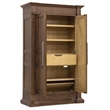 Bowery Hill Bar-Pull Wardrobe with Hidden Storage in Brown Wood