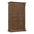 Bowery Hill Bar-Pull Wardrobe with Hidden Storage in Brown Wood