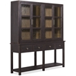 Bowery Hill Display Sideboard with Glass Doors in Black Wood