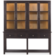 Bowery Hill Display Sideboard with Glass Doors in Black Wood
