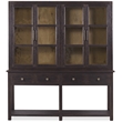 Bowery Hill Display Sideboard with Glass Doors in Black Wood