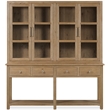 Bowery Hill Display Sideboard with Glass Doors in Light Brown