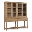 Bowery Hill Display Sideboard with Glass Doors in Light Brown