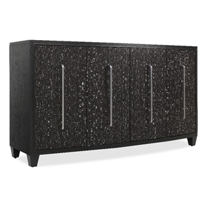 Bowery Hill 4-Door Credenza with Two-Tone Veneer Doors in Black