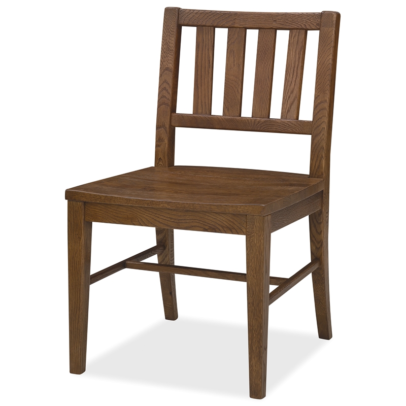 Bowery Hill Splat-Back Dining Side Chair in Brown Wood Finish