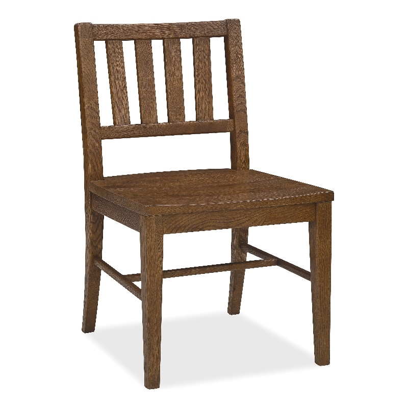 Bowery Hill Splat-Back Dining Side Chair in Brown Wood Finish