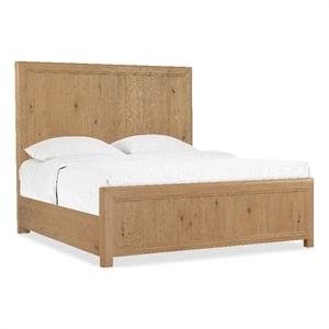Bowery Hill Queen Panel Bed in Rustic Light Brown Wood Finish