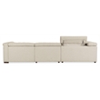 Bowery Hill 5-Seat Power Reclining Sectional in Beige Fabric