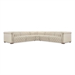 Bowery Hill 5-Seat Power Reclining Sectional in Beige Fabric