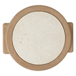 Bowery Hill Round Spot Table with Marble Top in Natural Wood
