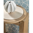 Bowery Hill Round Spot Table with Marble Top in Natural Wood