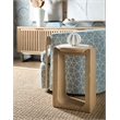 Bowery Hill Round Spot Table with Marble Top in Natural Wood
