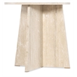 Bowery Hill Round Honed Travertine End Table in Cream and Beige