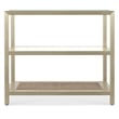 Bowery Hill End Table with Glass Top and Cane Shelf on Steel Base
