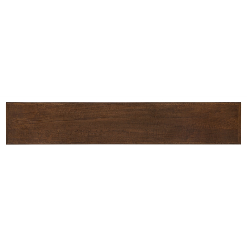 Bowery Hill Two-Tone Narrow Console Table in Dark Natural Wood