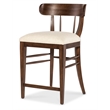 Bowery Hill Upholstered Counter Stool in Dark Natural Wood Finish