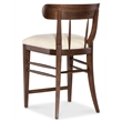 Bowery Hill Upholstered Counter Stool in Dark Natural Wood Finish