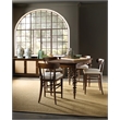 Bowery Hill Upholstered Counter Stool in Dark Natural Wood Finish