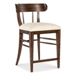 Bowery Hill Upholstered Counter Stool in Dark Natural Wood Finish