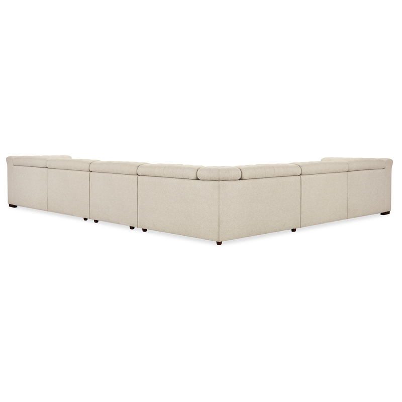 Bowery Hill 6-Seat Power Reclining Sectional in Beige Fabric