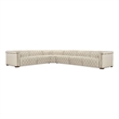Bowery Hill 6-Seat Power Reclining Sectional in Beige Fabric
