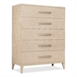 Bowery Hill 5-Drawer Chest in Natural Wood with Tapered Legs