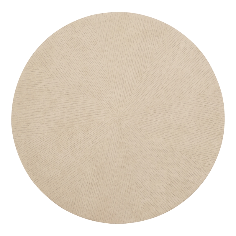 Bowery Hill Round Accent Table with Silver-Leaf Base in Natural Wood