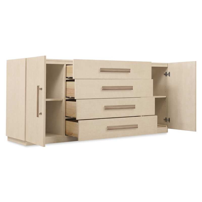 Bowery Hill Buffet with Silverware Tray in Natural Wood Finish