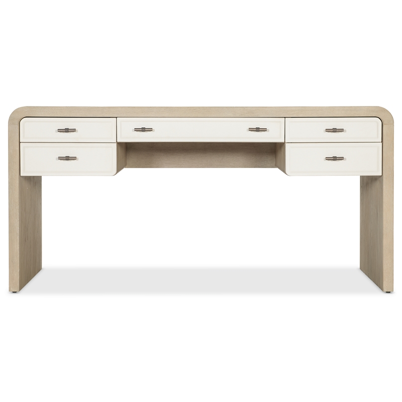 Bowery Hill Two-Tone Writing Desk with Keyboard Drawer in Natural Wood