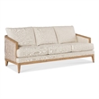 Bowery Hill Biophilic Stationary Sofa in Beige Linen with Oak Frame