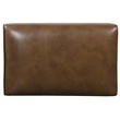Bowery Hill Rectangular Ottoman with Wood Legs in Brown Leather
