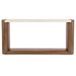 Bowery Hill Console Table with Marble Top in Medium Wood Finish