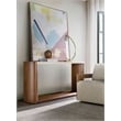 Bowery Hill Console Table with Marble Top in Medium Wood Finish