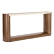 Bowery Hill Console Table with Marble Top in Medium Wood Finish