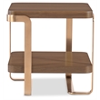 Bowery Hill Metal Framed End Table with Shelf in Medium Wood