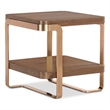Bowery Hill Metal Framed End Table with Shelf in Medium Wood