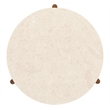 Bowery Hill Round Cocktail Table with Marble Top in Medium Wood