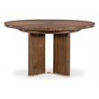 Bowery Hill Round Dining Table with 20in Leaf in Medium Wood