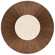 Bowery Hill 66in Round Pedestal Dining Table in Medium Wood Finish
