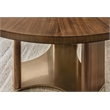 Bowery Hill 66in Round Pedestal Dining Table in Medium Wood Finish