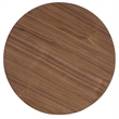 Bowery Hill Round Metal Base Accent Table in Medium Wood Finish