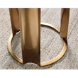 Bowery Hill Round Metal Base Accent Table in Medium Wood Finish
