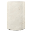 Bowery Hill Cloverleaf Resin Accent Table in Cream Faux Onyx