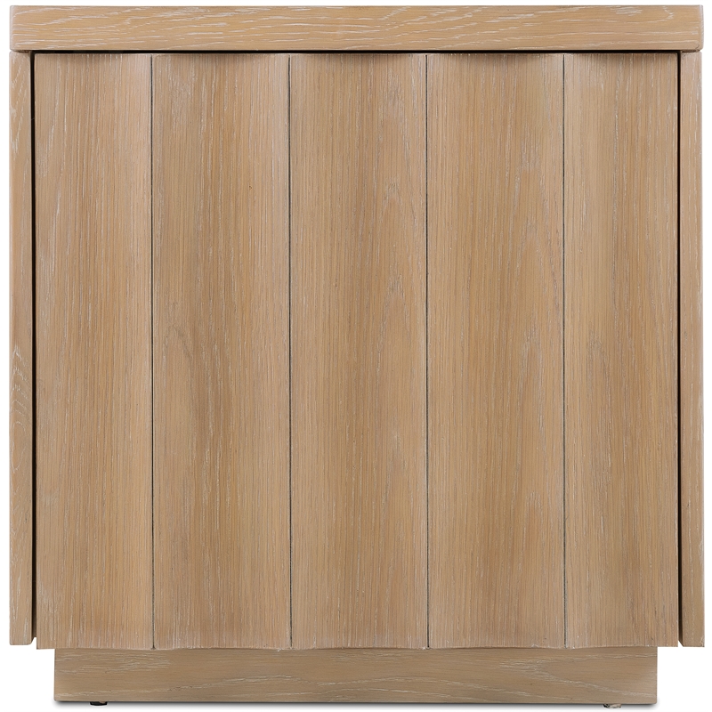 Bowery Hill Scalloped End Table with Hidden Storage in Light Brown