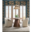 Bowery Hill Round Pedestal Dining Table in Medium Mango Wood