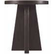 Bowery Hill Round Pedestal End Table in Rustic Black Wood Finish