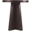 Bowery Hill Round Pedestal End Table in Rustic Black Wood Finish